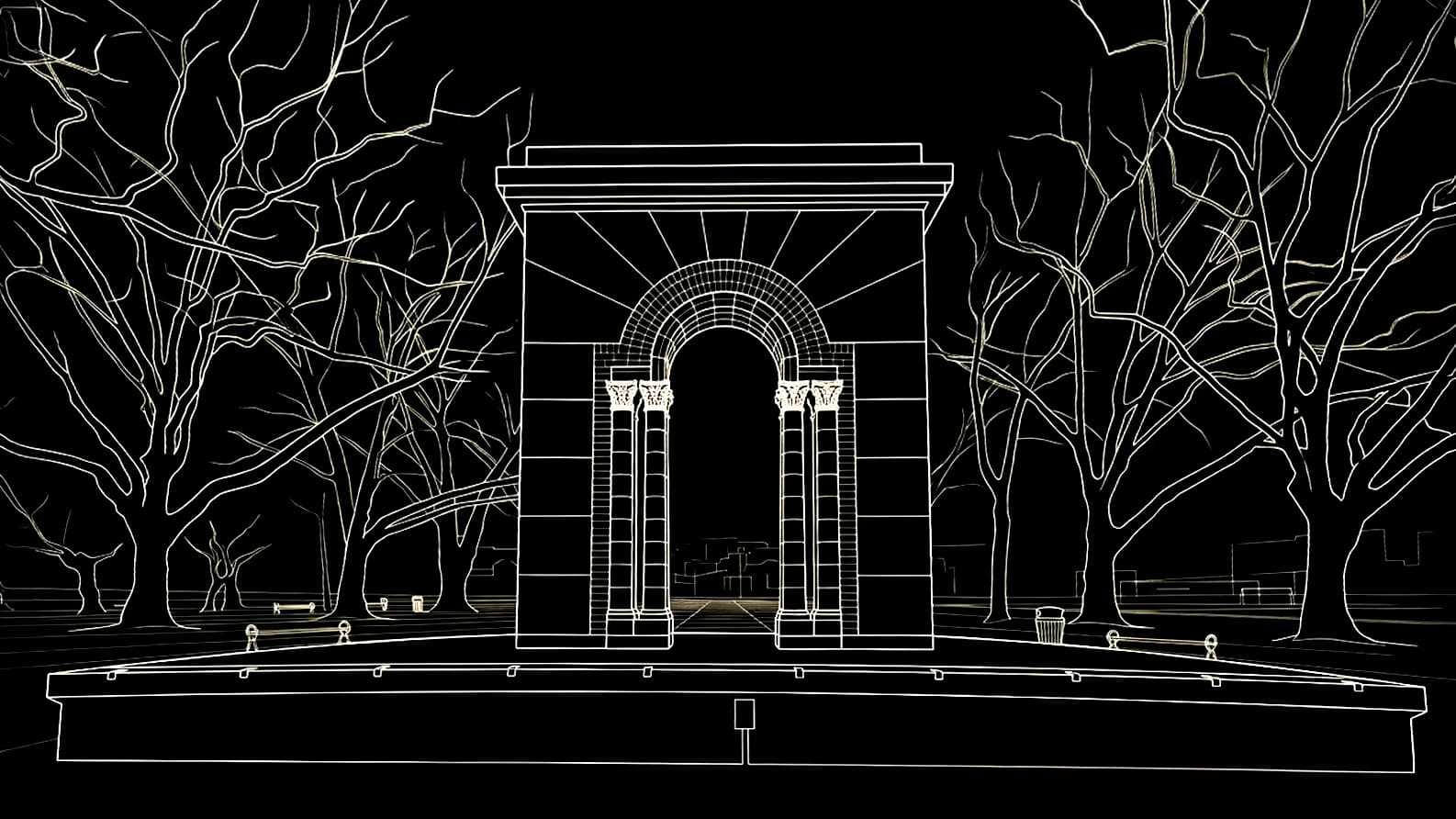 Green Lake Arch. Wireframe