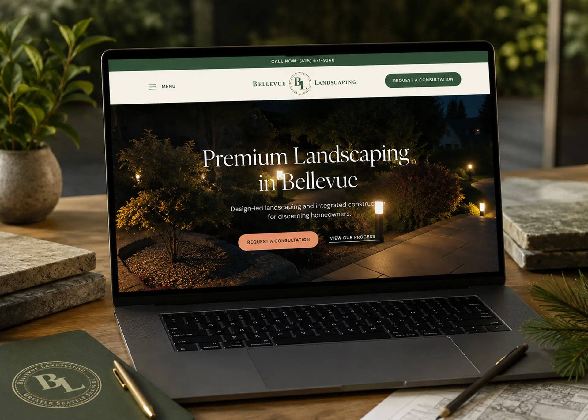 Bellevue Landscaping — Brand Identity, Website Design, and Semantic SEO Architecture by Green Lake Digital Seattle
