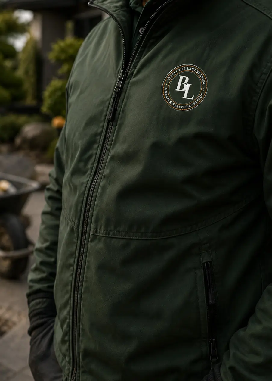 Bellevue Landscaping. Brand application on apparel by Green Lake Digital