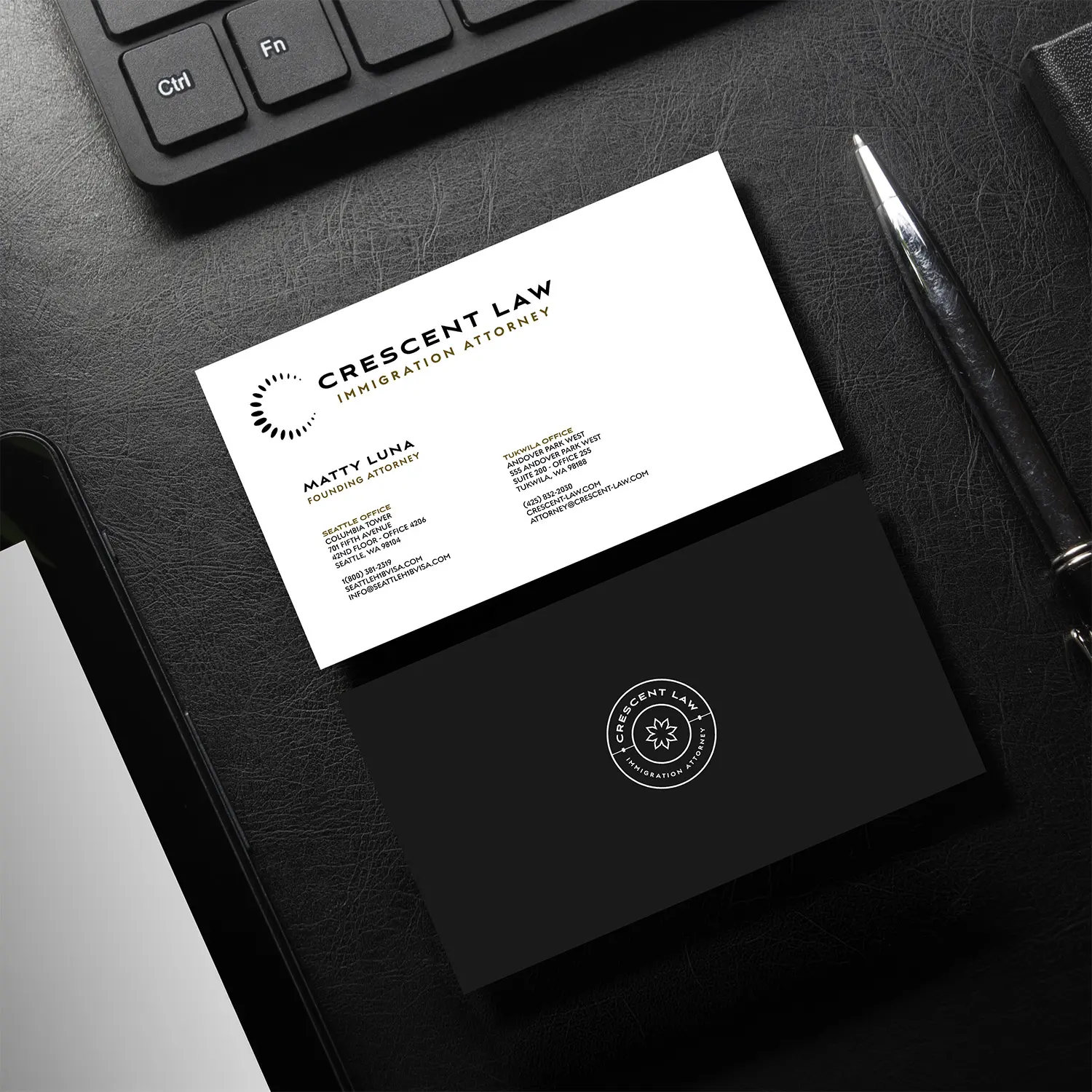 Crescent Law. Brand identity design system by Green Lake Digital