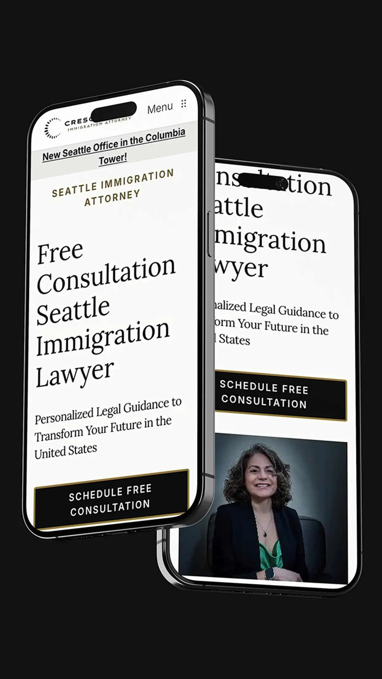 Crescent Law. Mobile website design by Green Lake Digital